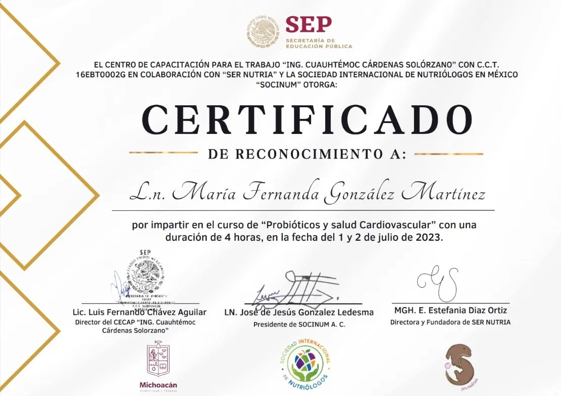 Constancia: Probióticos y salud cardiovascular